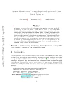 System Identification Through Lipschitz Regularized Deep Neural Networks