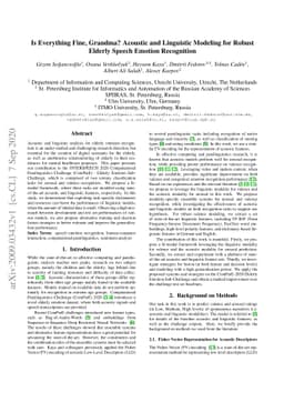 Is Everything Fine, Grandma? Acoustic and Linguistic Modeling for Robust
  Elderly Speech Emotion Recognition