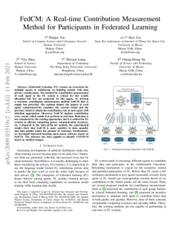 FedCM: A Real-time Contribution Measurement Method for Participants in
  Federated Learning