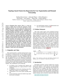 Topology-based Clusterwise Regression for User Segmentation and Demand
  Forecasting
