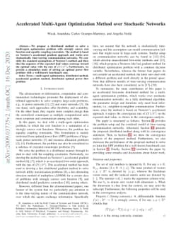 Accelerated Multi-Agent Optimization Method over Stochastic Networks