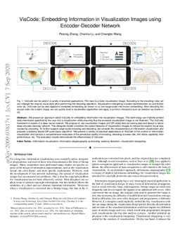 VisCode: Embedding Information in Visualization Images using
  Encoder-Decoder Network