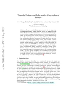 Towards Unique and Informative Captioning of Images