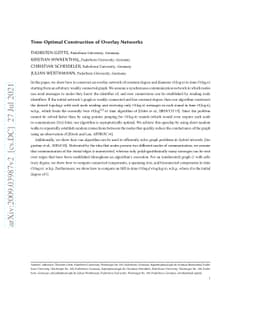 Time-Optimal Construction of Overlay Networks