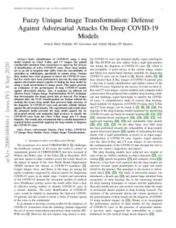 Fuzzy Unique Image Transformation: Defense Against Adversarial Attacks
  On Deep COVID-19 Models