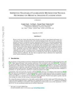 Improved Trainable Calibration Method for Neural Networks on Medical
  Imaging Classification