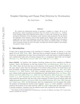 Template Matching and Change Point Detection by M-estimation