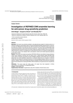 Investigation of REFINED CNN ensemble learning for anti-cancer drug
  sensitivity prediction