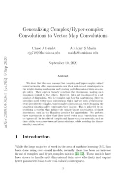 Generalizing Complex/Hyper-complex Convolutions to Vector Map
  Convolutions