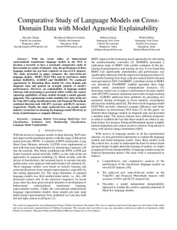 Comparative Study of Language Models on Cross-Domain Data with Model
  Agnostic Explainability