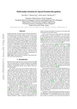 Multi-modal Attention for Speech Emotion Recognition