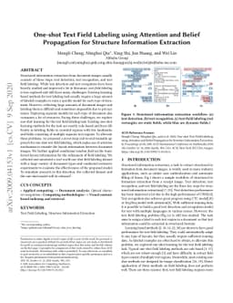 One-shot Text Field Labeling using Attention and Belief Propagation for
  Structure Information Extraction