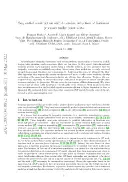Sequential construction and dimension reduction of Gaussian processes
  under constraints