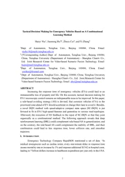 Tactical Decision Making for Emergency Vehicles Based on A Combinational
  Learning Method
