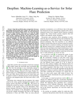 DeepSun: Machine-Learning-as-a-Service for Solar Flare Prediction