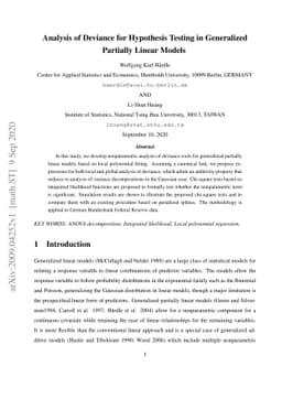 Analysis of Deviance for Hypothesis Testing in Generalized Partially
  Linear Models