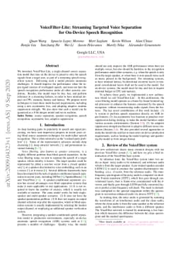 VoiceFilter-Lite: Streaming Targeted Voice Separation for On-Device
  Speech Recognition