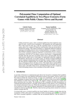 Polynomial-Time Computation of Optimal Correlated Equilibria in
  Two-Player Extensive-Form Games with Public Chance Moves and Beyond