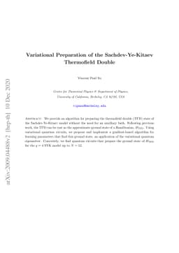 Variational Preparation of the Sachdev-Ye-Kitaev Thermofield Double