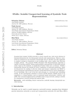 SNoRe: Scalable Unsupervised Learning of Symbolic Node Representations