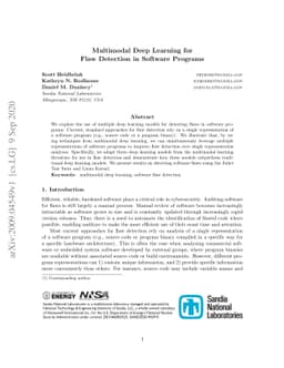 Multimodal Deep Learning for Flaw Detection in Software Programs