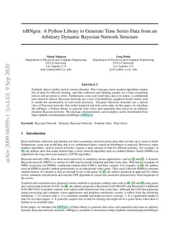 tsBNgen: A Python Library to Generate Time Series Data from an Arbitrary
  Dynamic Bayesian Network Structure