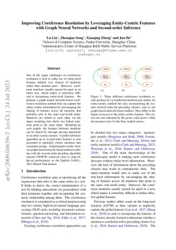 Improving Coreference Resolution by Leveraging Entity-Centric Features
  with Graph Neural Networks and Second-order Inference