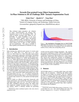 Towards Fine-grained Large Object Segmentation 1st Place Solution to 3D
  AI Challenge 2020 -- Instance Segmentation Track
