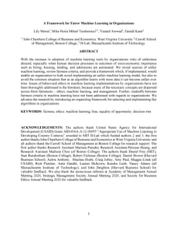 A Framework for Fairer Machine Learning in Organizations