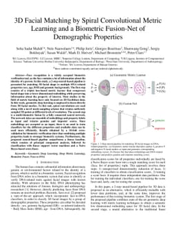 3D Facial Matching by Spiral Convolutional Metric Learning and a
  Biometric Fusion-Net of Demographic Properties