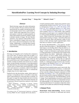 SketchEmbedNet: Learning Novel Concepts by Imitating Drawings