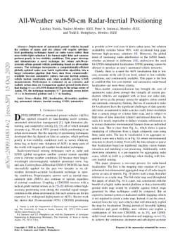 All-Weather sub-50-cm Radar-Inertial Positioning