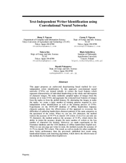 Text-independent writer identification using convolutional neural
  network