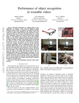 Performance of object recognition in wearable videos