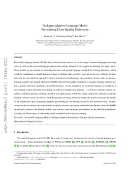 Dialogue-adaptive Language Model Pre-training From Quality Estimation