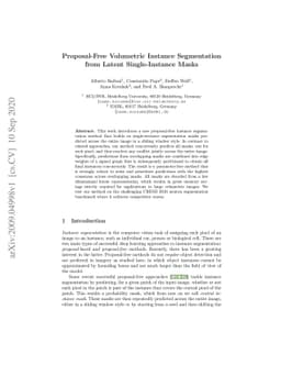 Proposal-Free Volumetric Instance Segmentation from Latent
  Single-Instance Masks