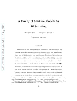 A Family of Mixture Models for Biclustering