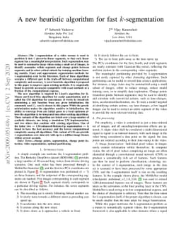 A new heuristic algorithm for fast k-segmentation