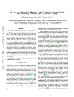 STEP-GAN: A Step-by-Step Training for Multi Generator GANs with
  application to Cyber Security in Power Systems