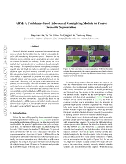 ARM: A Confidence-Based Adversarial Reweighting Module for Coarse
  Semantic Segmentation