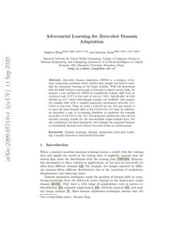 Adversarial Learning for Zero-shot Domain Adaptation