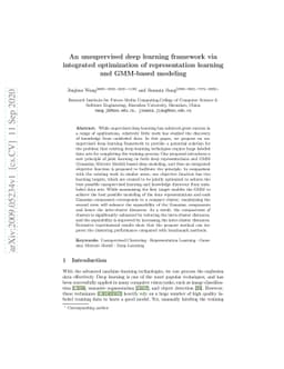An unsupervised deep learning framework via integrated optimization of
  representation learning and GMM-based modeling