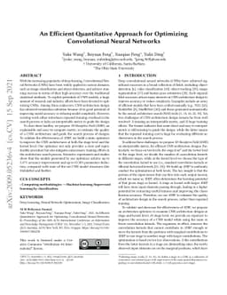 An Efficient Quantitative Approach for Optimizing Convolutional Neural
  Networks
