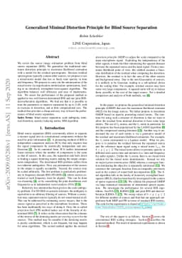Generalized Minimal Distortion Principle for Blind Source Separation