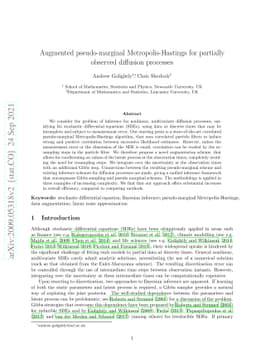 Augmented pseudo-marginal Metropolis-Hastings for partially observed
  diffusion processes