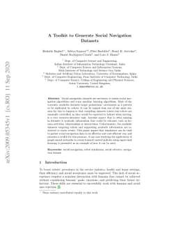 A Toolkit to Generate Social Navigation Datasets