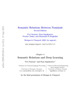 Semantic Relations and Deep Learning