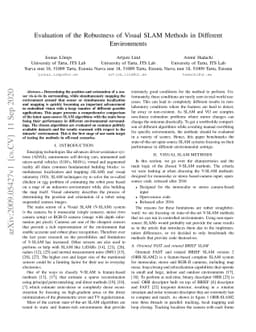 Evaluation of the Robustness of Visual SLAM Methods in Different
  Environments