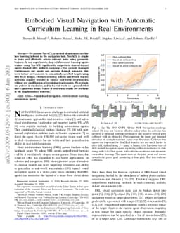 Embodied Visual Navigation with Automatic Curriculum Learning in Real
  Environments