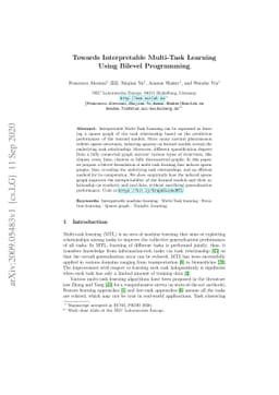 Towards Interpretable Multi-Task Learning Using Bilevel Programming